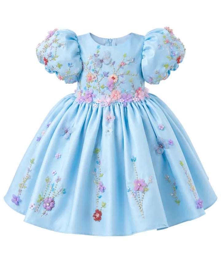 Robe fillette bleue - robe de princesse Dina